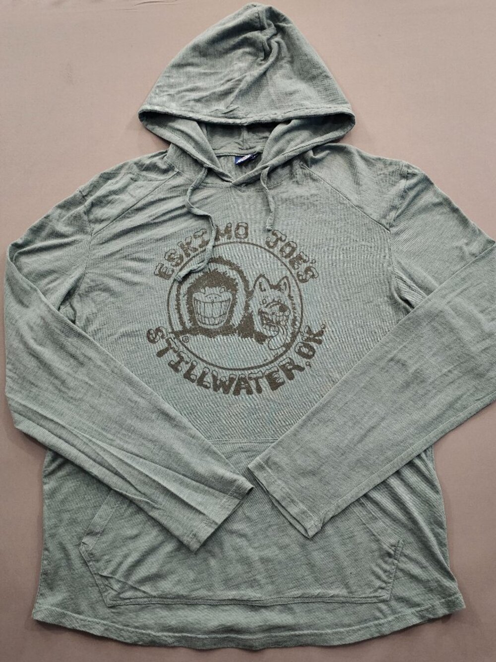 Eskimo Joe's Stillwater OK Heather Gray Lightweight Graphic Hoodie Size L